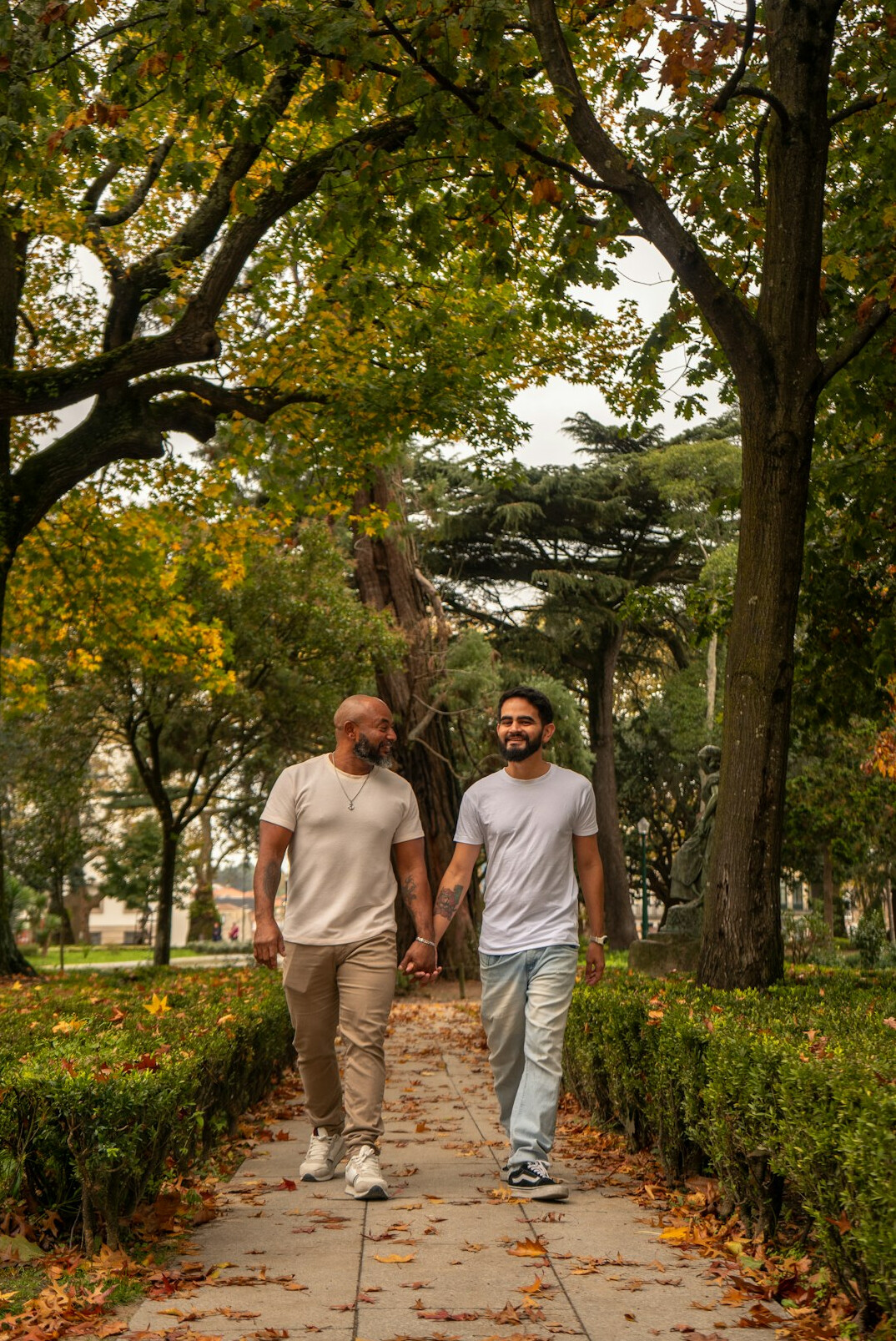 man walking in park