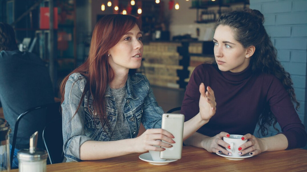 woman talking interview